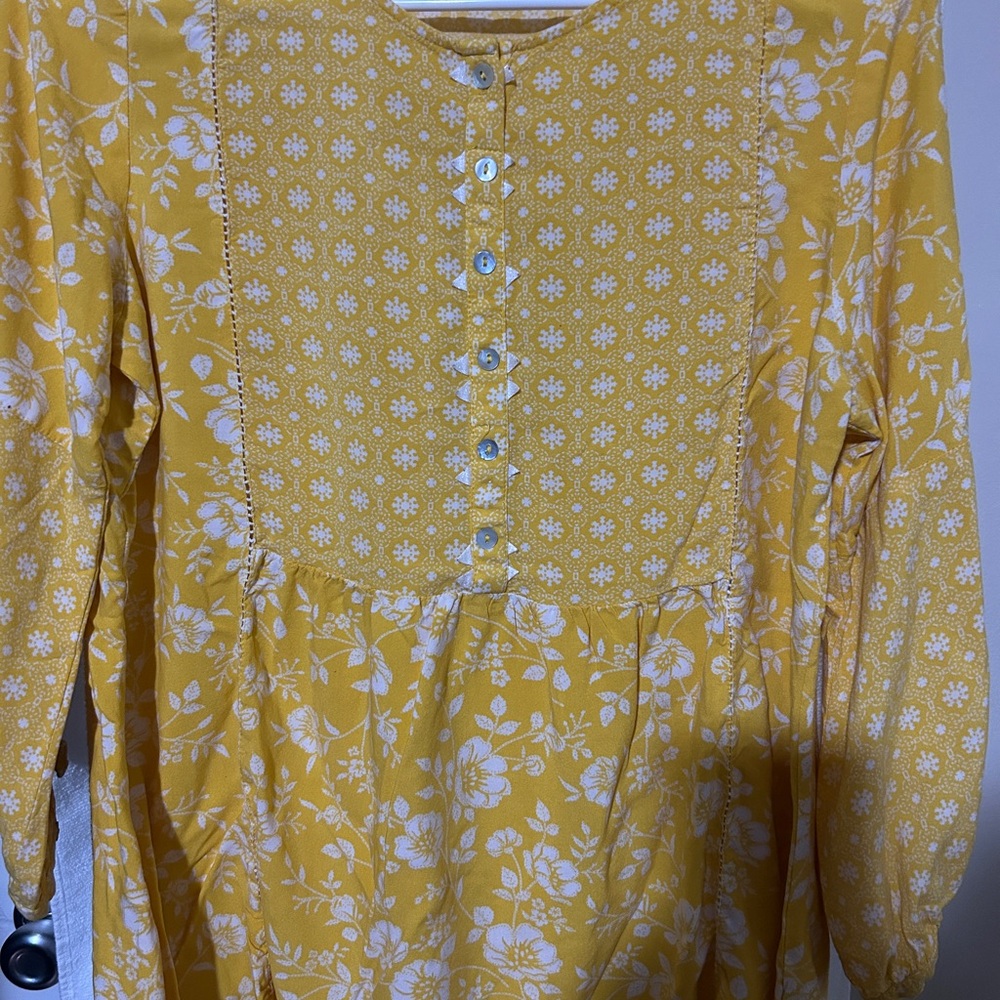 Global Desi Yellow Floral Blouse